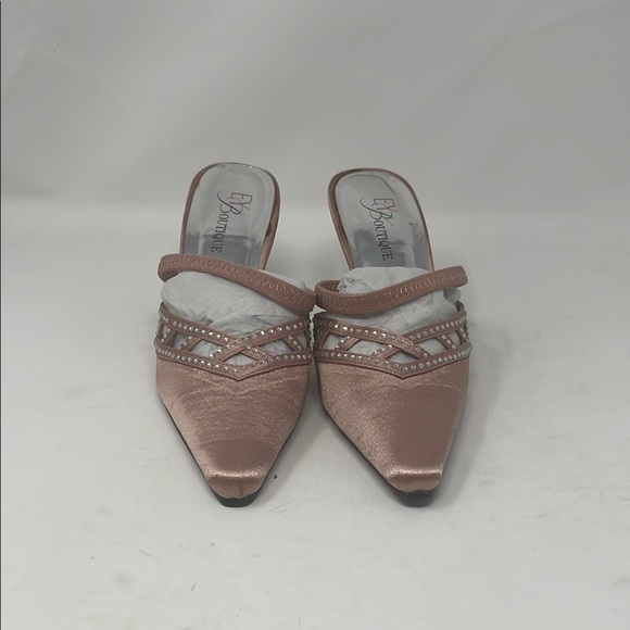 Bronze Beaded Mules by EY Boutique SZ  7 1/2 - Picture 1 of 6